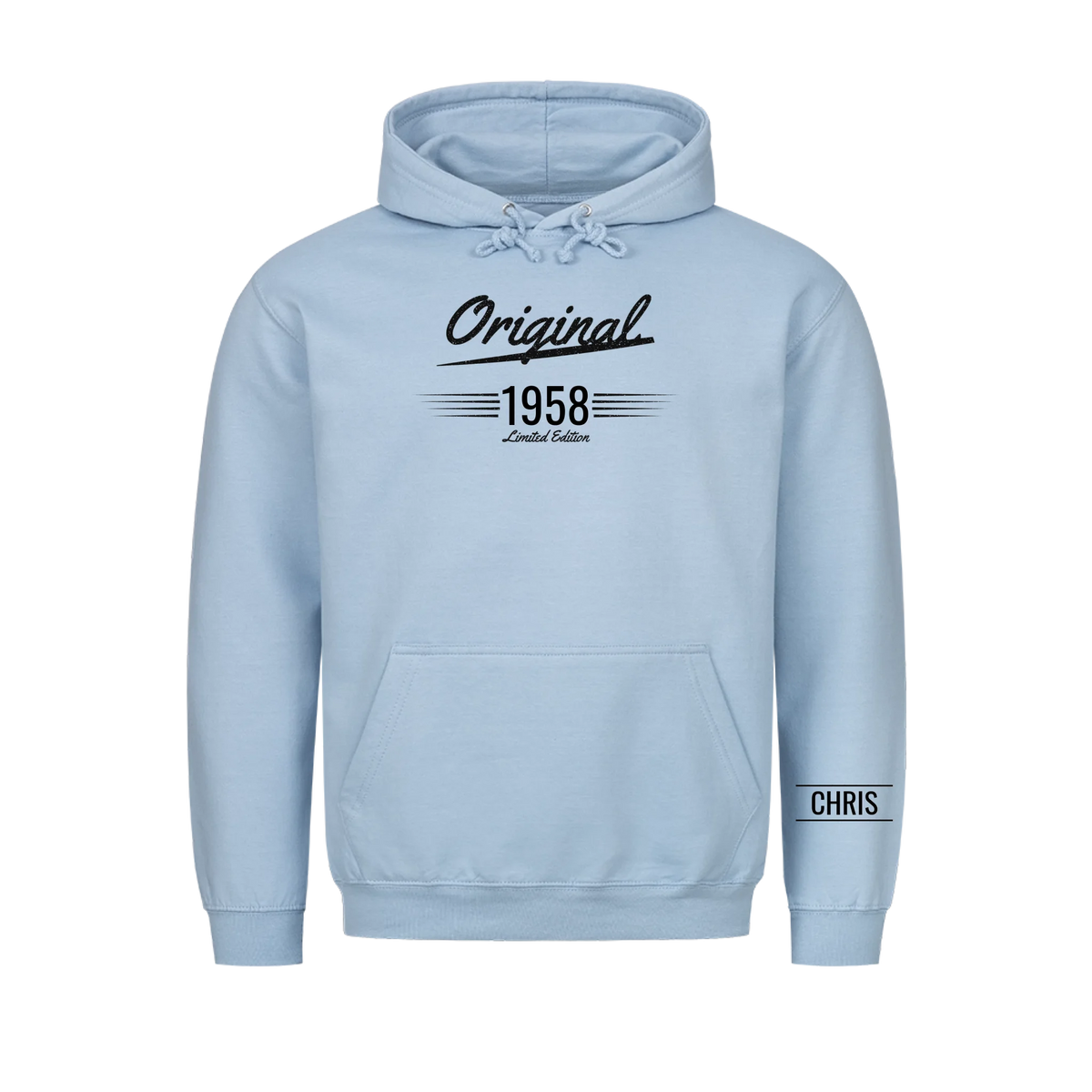 Original T-Shirt mit Geburtsjahr und Name am Ärmel. Geschenk für Opa