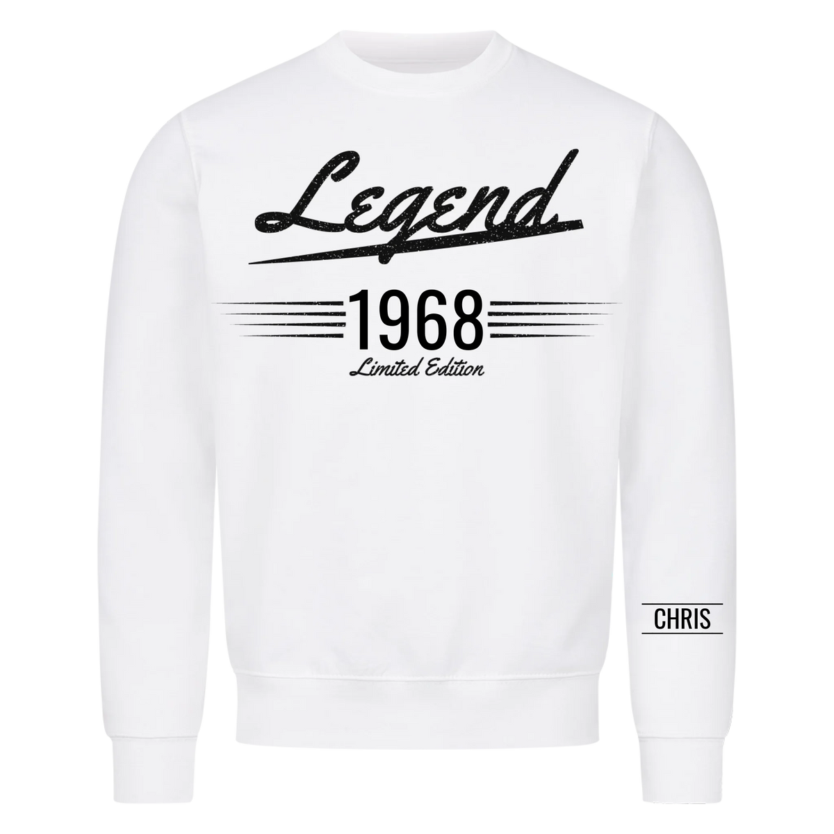 Legend T-Shirt mit Geburtsjahr und Name am Ärmel. Geschenk für Papa und Opa