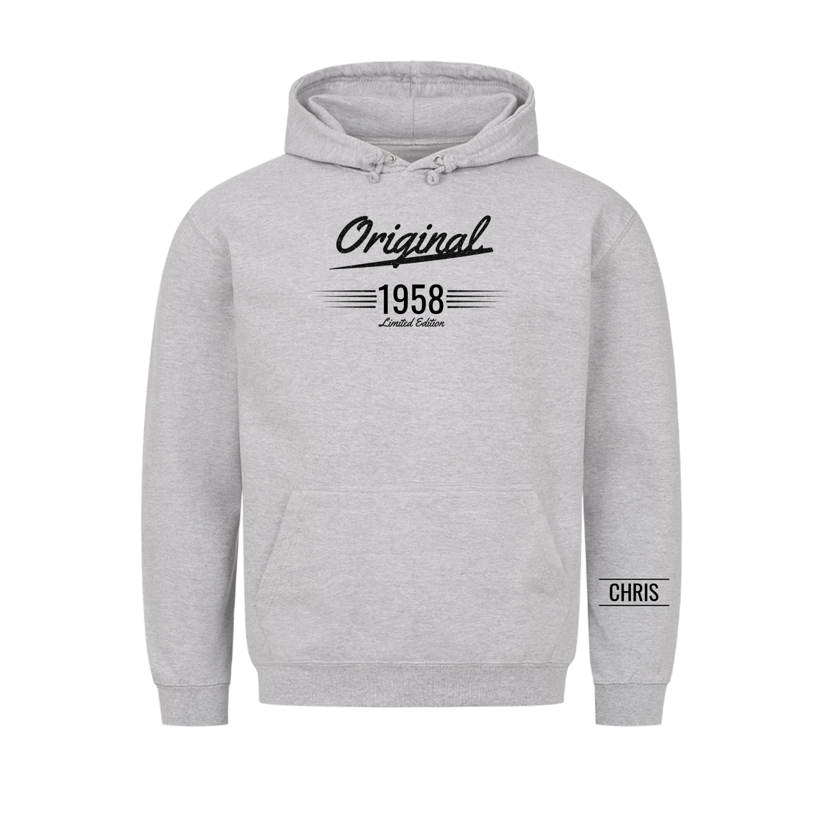 Original T-Shirt mit Geburtsjahr und Name am Ärmel. Geschenk für Opa
