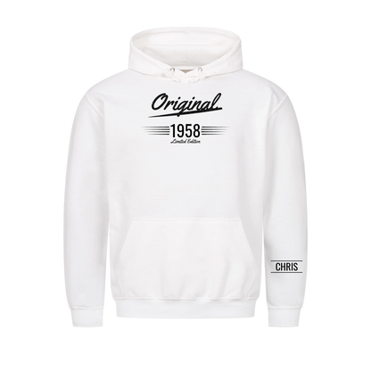 Original T-Shirt mit Geburtsjahr und Name am Ärmel. Geschenk für Opa