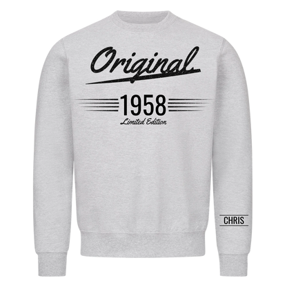 Original T-Shirt mit Geburtsjahr und Name am Ärmel. Geschenk für Opa