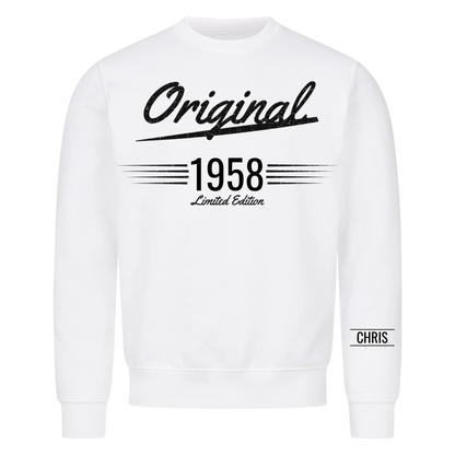 Original T-Shirt mit Geburtsjahr und Name am Ärmel. Geschenk für Opa