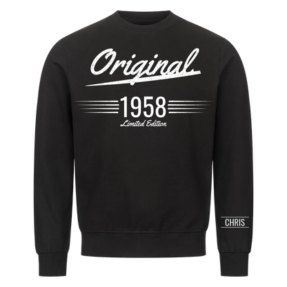Original T-Shirt mit Geburtsjahr und Name am Ärmel. Geschenk für Opa