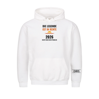 Die Legende ist in Rente T-Shirt mit Jahr und Name am Ärmel. Geschenk zum Ruhestand