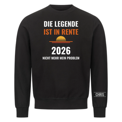 Die Legende ist in Rente T-Shirt mit Jahr und Name am Ärmel. Geschenk zum Ruhestand