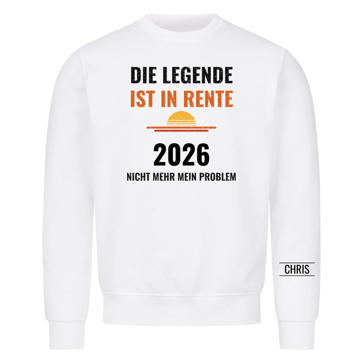 Die Legende ist in Rente T-Shirt mit Jahr und Name am Ärmel. Geschenk zum Ruhestand