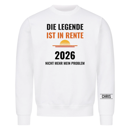 Die Legende ist in Rente T-Shirt mit Jahr und Name am Ärmel. Geschenk zum Ruhestand
