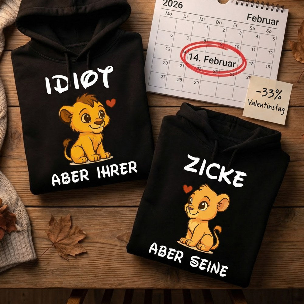 Zicke & Idiot Löwe Vorne - Premium Hoodie Bündel