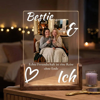Personalisiertes LED-Nachtlicht mit Foto – Geschenk für beste Freundin, Bestie & Schwester