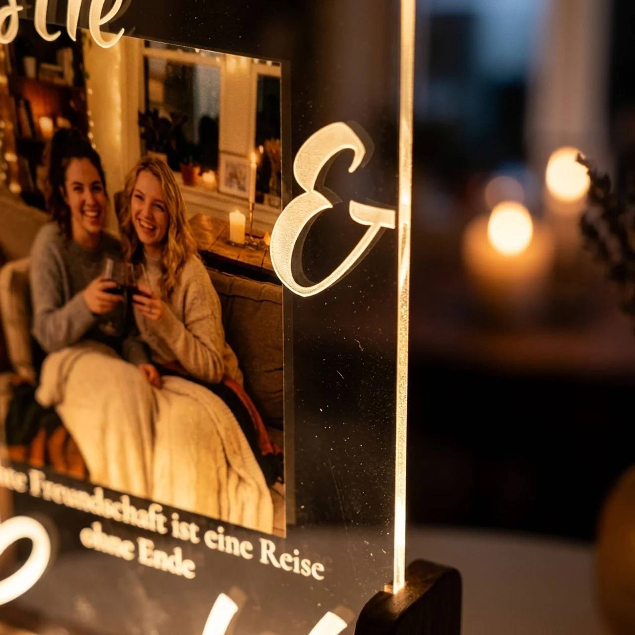 Personalisiertes LED-Nachtlicht mit Foto – Geschenk für beste Freundin, Bestie & Schwester