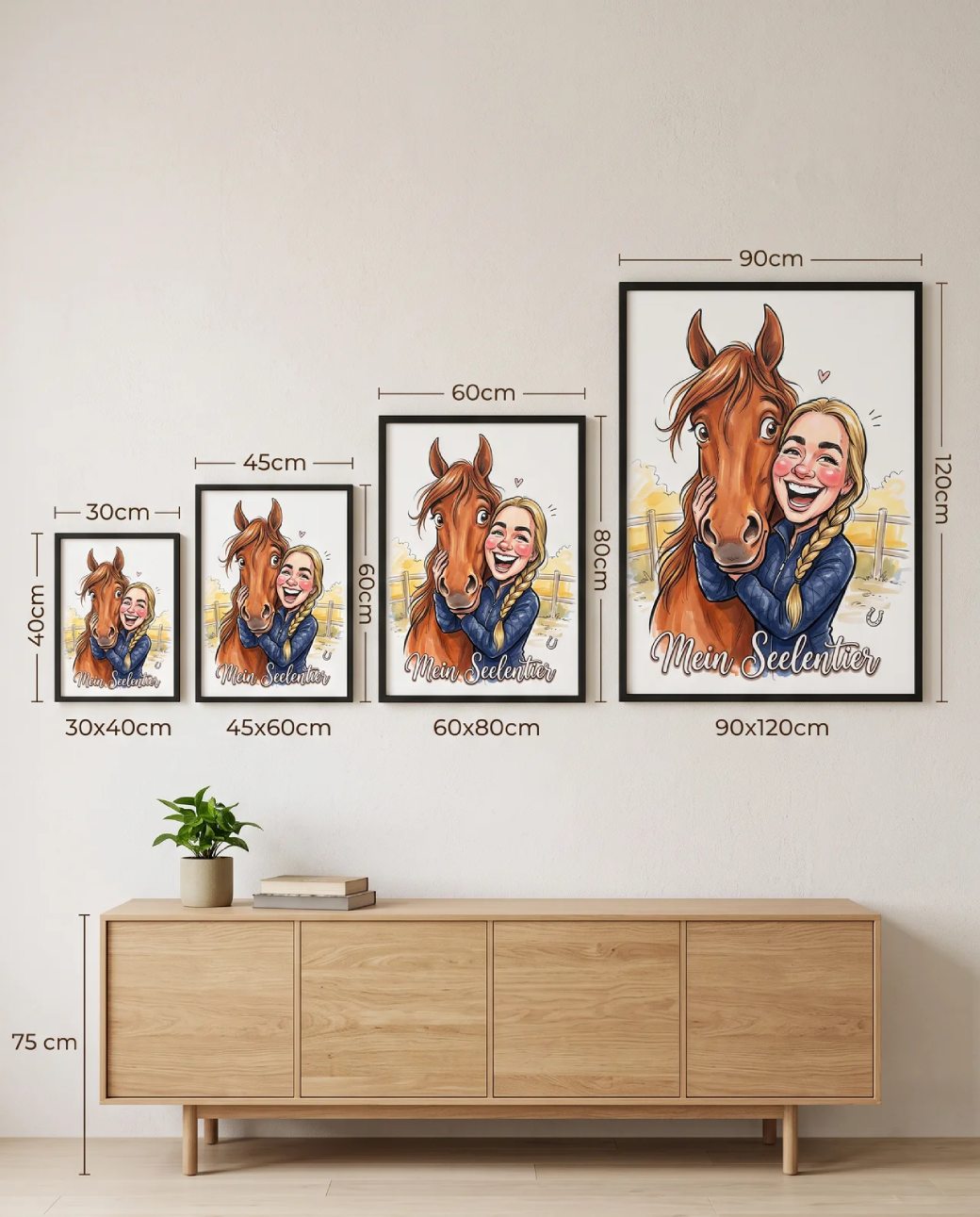 Haustier Karikatur vom Foto - Personalisiertes Poster für Hund, Katze & Co.
