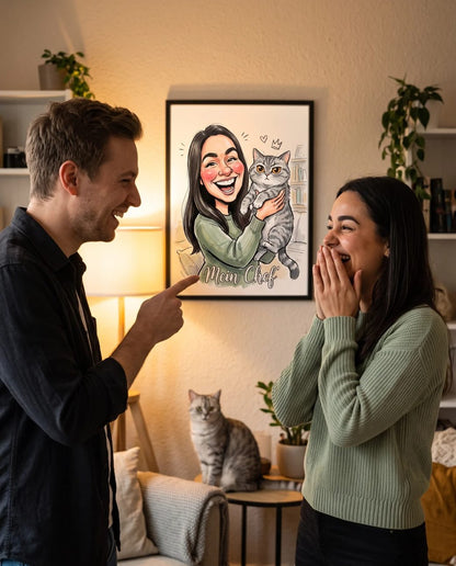 Haustier Karikatur vom Foto - Personalisiertes Poster für Hund, Katze & Co.