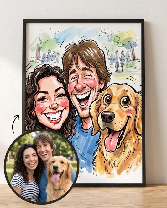 Haustier Karikatur vom Foto - Personalisiertes Poster für Hund, Katze & Co.