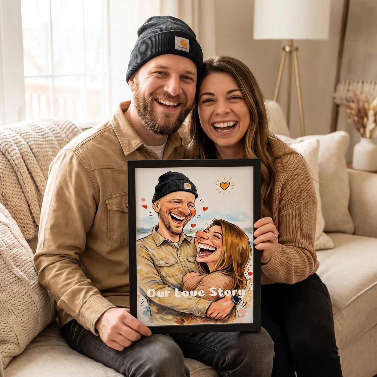 Paar Karikatur - Personalisierbares Pärchen Poster